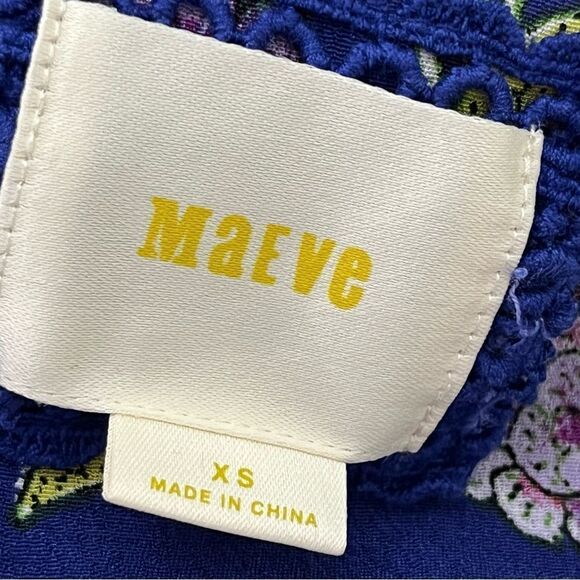 Anthropologie Maeve Purple Floral Long Sleeve Ruffle Hem Dress XS/S - Picture 9 of 10